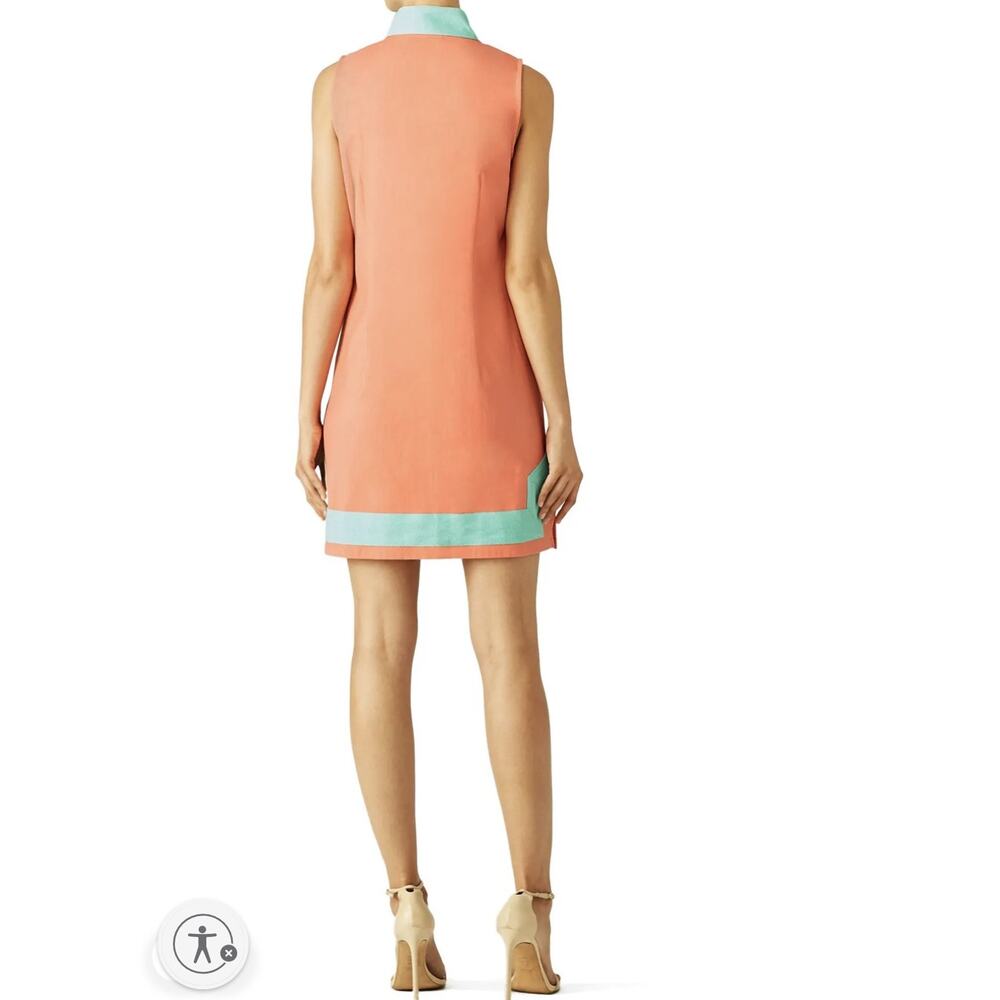 Sail To Sable Linen Sleeveless Dress Peach- Mint SZ S - Picture 4 of 7